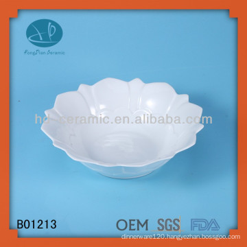 flower shaped ceramic microwave soup bowl,fruit serving dish bowl, floral high quality restaurant tableware